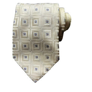 Ike Behar Mens Tie Necktie Multicolor Geometric 100% Silk Tied Hipster Classic